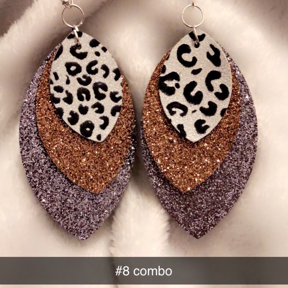 Handmade leather earrings Combo #8